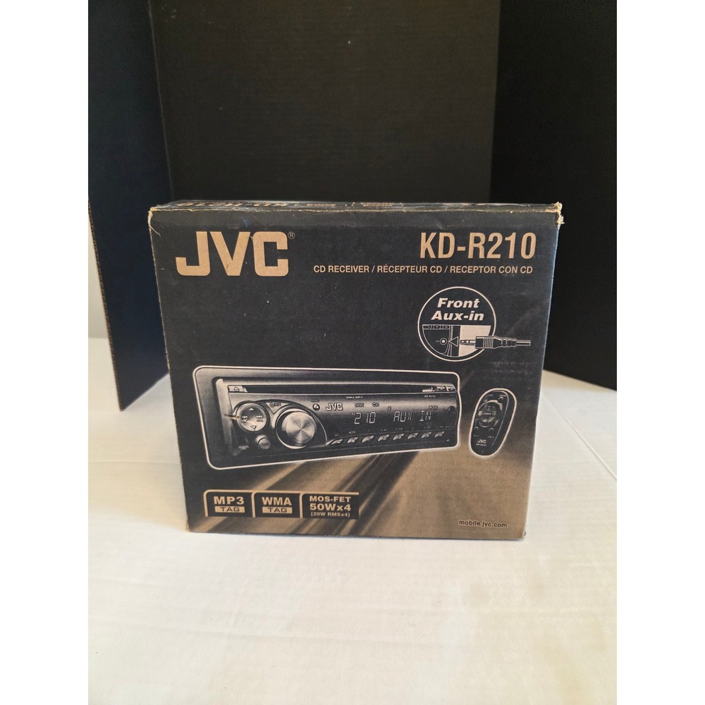JVC KD-R210 Car CD Receiver MP3 WMA Front Aux-in MOS-FET 50W x 4 Detachable Face